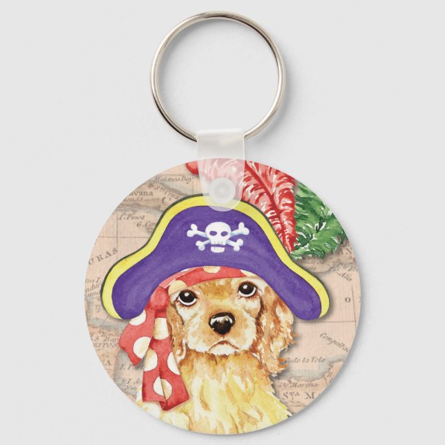 Cocker Spaniel Pirate Key Ring (Front)