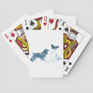 Cocker spaniel playing cards