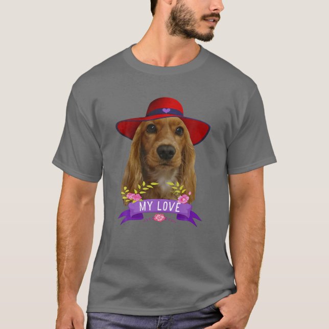 Cocker Spaniel Pop Art Love Cocker Spaniels Dad Mo T-Shirt (Front)