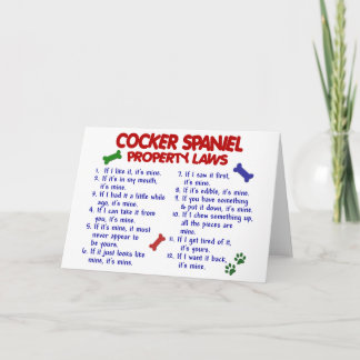 COCKER SPANIEL Property Laws 2 Card