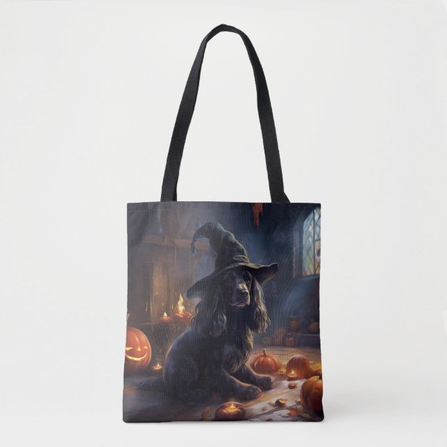 Cocker Spaniel Pumpkins Halloween Scary Tote Bag (Front)