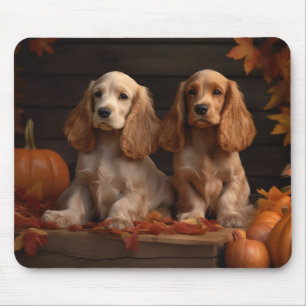 Cocker Spaniel Puppy Autumn Delight Pumpkin  Mouse Pad