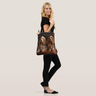 Cocker Spaniel Puppy Autumn Delight Pumpkin  Tote Bag