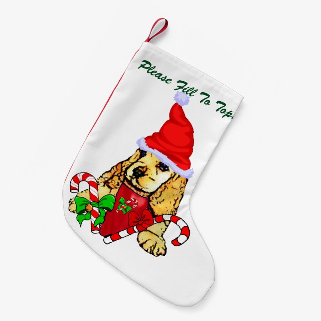 Cocker Spaniel Puppy Christmas Small Christmas Stocking (Front (Hanging))