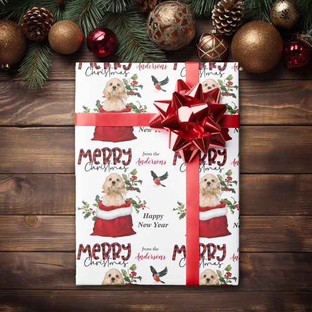 Cocker Spaniel Puppy Dog in Christmas Gift Bag Wrapping Paper (Creator Uploaded)