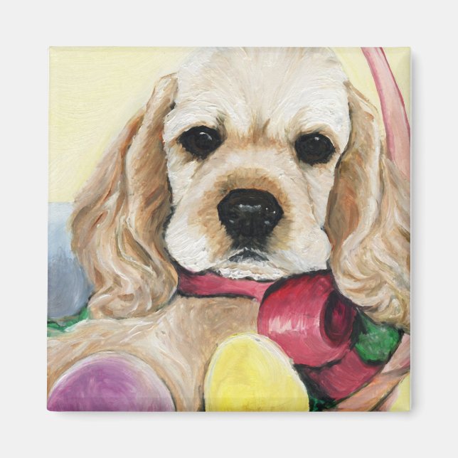 Cocker Spaniel Puppy Easter Magnet (Front)