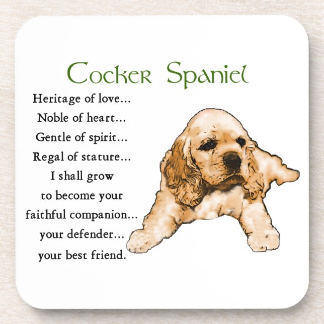 Cocker Spaniel Puppy Lovers Art Coaster (Front)