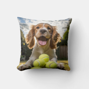 Cocker🐕 Spaniel Puppy with Tennis balls Cushion