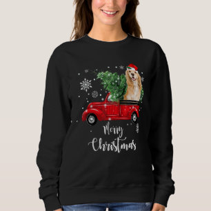 Cocker Spaniel Ride Red Truck Christmas Pajama Sweatshirt