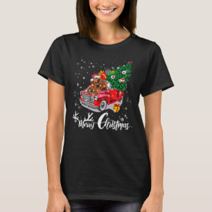 Cocker Spaniel Rides Red Truck Christmas Pajama T-Shirt