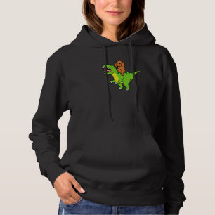 Cocker Spaniel Riding Rex Dinosaur Dog   Hoodie