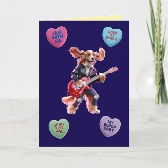 Cocker Spaniel Rocker Valentine Card (Front)
