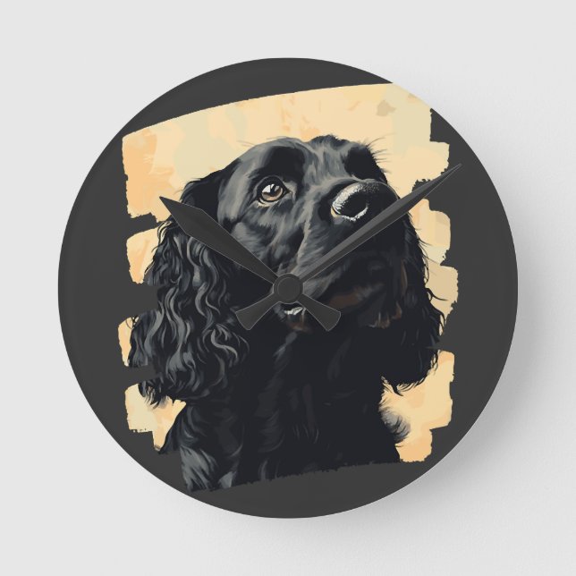 Cocker Spaniel  Round Clock (Front)