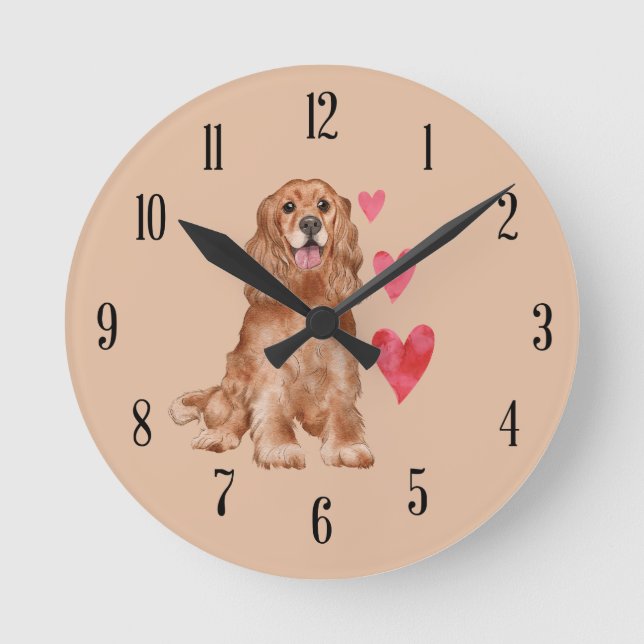Cocker Spaniel Round Wall Clock (Front)