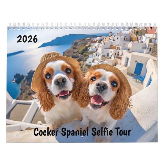 Cocker Spaniel Selfie Tour - 2026 Travel Calendar (Cover)