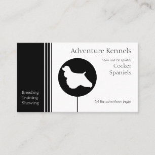 Cocker Spaniel Silhouette Modern Black White Business Card