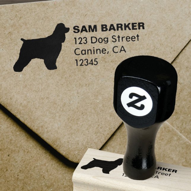 Cocker Spaniel Silhouette Return Address Rubber Stamp (Creator Uploaded)
