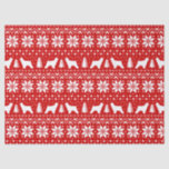 Cocker Spaniel Silhouettes Christmas Pattern Red Tissue Paper<br><div class="desc">Festive Red and White Christmas Sweater Style Pattern with Cocker Spaniel Silhouettes</div>