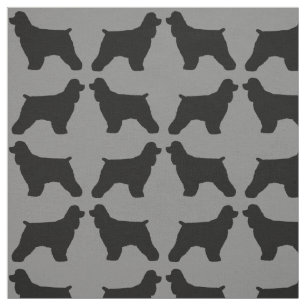 Cocker Spaniel Silhouettes Pattern Fabric