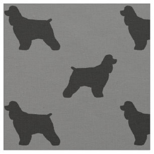 Cocker Spaniel Silhouettes Pattern Fabric