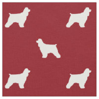 Cocker Spaniel Silhouettes Red and White Patterned