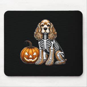 Cocker Spaniel Skeleton Jack O Lantern Funny Dog Mouse Pad