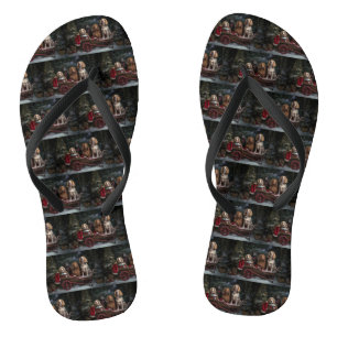 Cocker Spaniel Snowy Sleigh Christmas Decor  Jandals