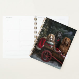 Cocker Spaniel Snowy Sleigh Christmas Decor Planner