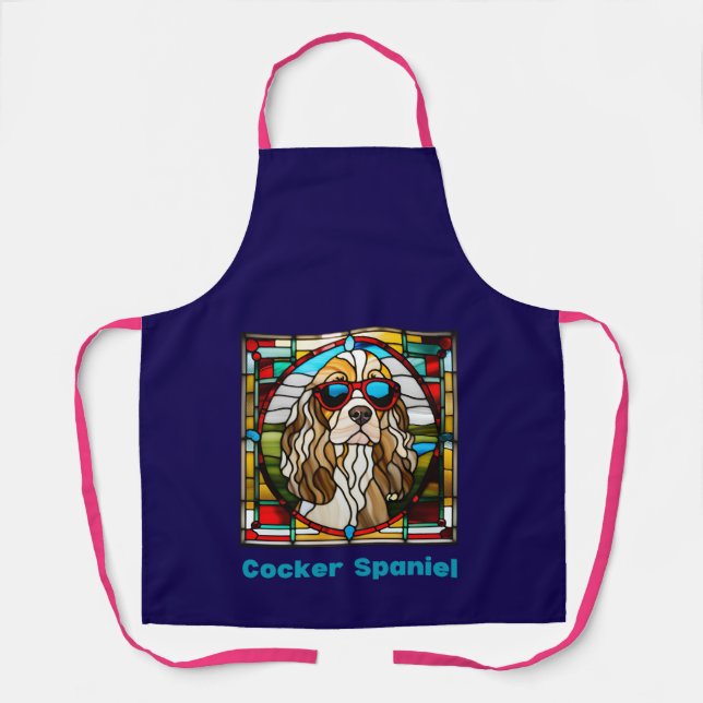 Cocker Spaniel Stained Glass Apron (Front)