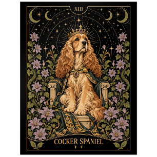 Cocker Spaniel, Starlit Tarot Art Postcard