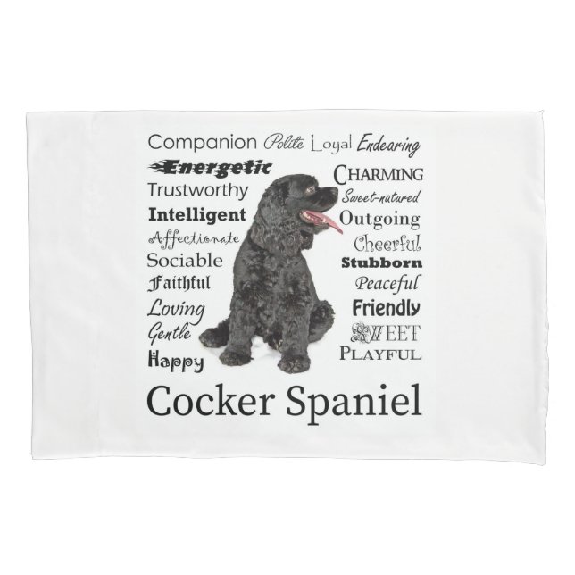 Cocker Spaniel Traits Pillowcase (Front)