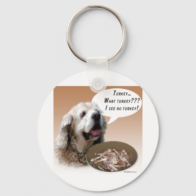 Cocker Spaniel Turkey Key Ring (Front)