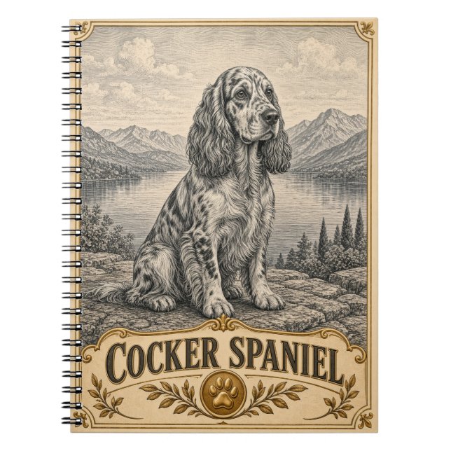 Cocker Spaniel, Vintage Heritage Dog Notebook (Front)