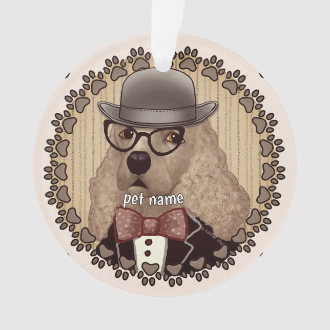 Cocker Spaniel wearing glasses Ornament (Front)