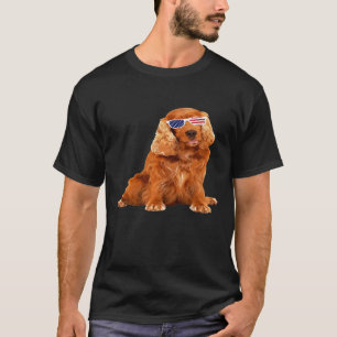 Cocker Spaniel Wearing Sunglasses 4th Of July Dog T-Shirt