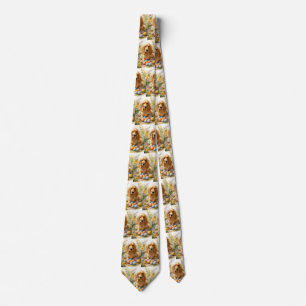 Cocker Spaniel with Easter Eggs Holiday  Tie