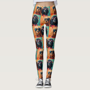 Cocker Spaniel With Heart Roses Valentine's Day Leggings