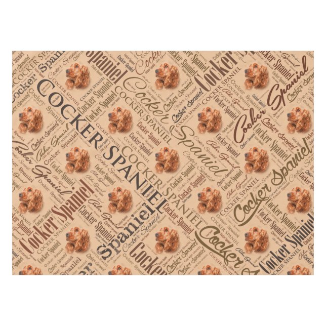 Cocker Spaniel Word Art Tablecloth (Front (Horizontal))