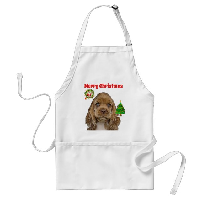 Cocker spaniels Christmas Apron (Front)