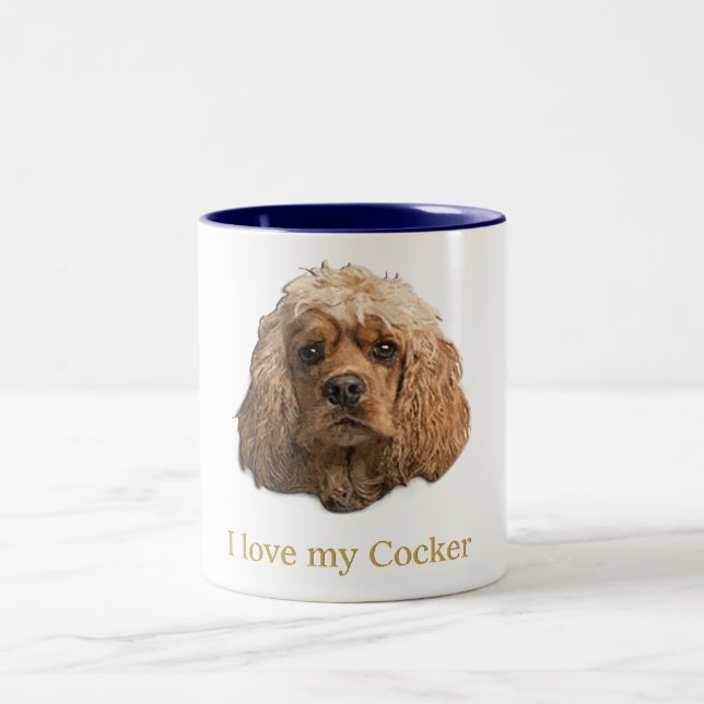 cocker spaniels Two-Tone coffee mug (Center)
