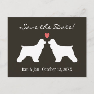 Cocker Spaniels Wedding Save the Date Announcement Postcard