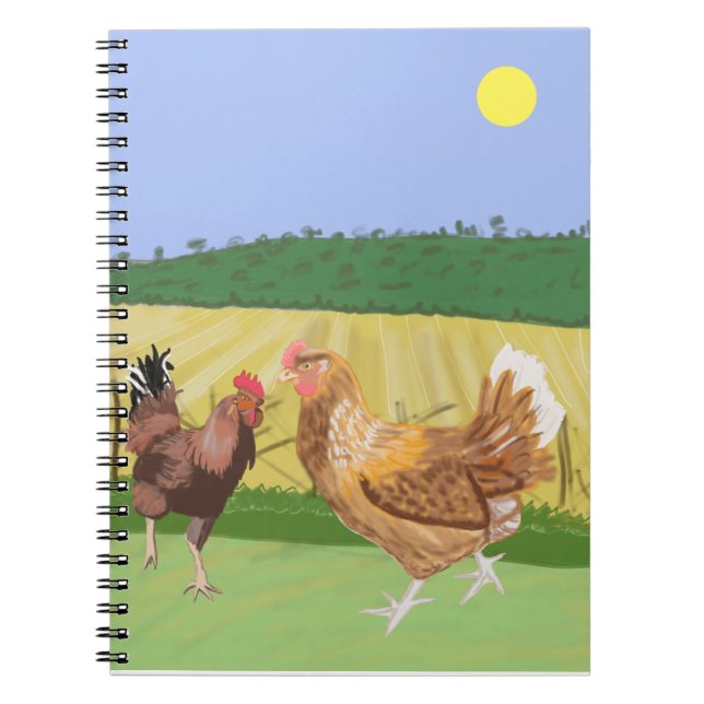 Cockerel and Chicken  Notebook (Front)