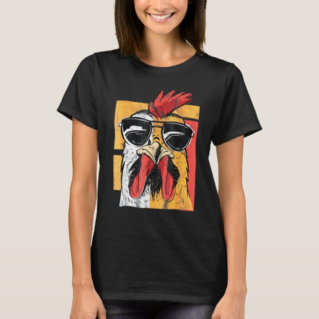 Cockerel Animals Poultry Graphic Pun Tee (Front)