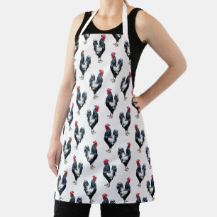 Cockerel Chicken Pattern Design Apron