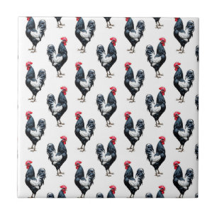 Cockerel Chicken Pattern Design Tile