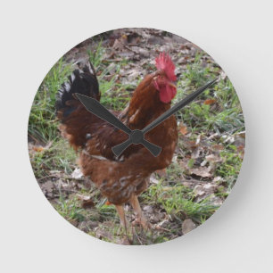Cockerel Round Clock
