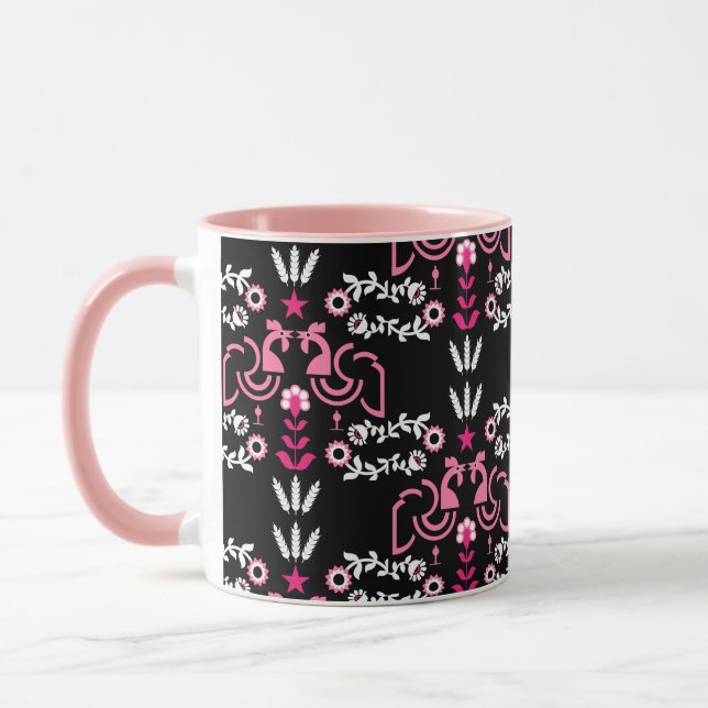 Cockerel Scandinavian Folk Art   Mug (Left)