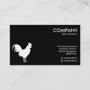 Cockerel Symbol - White on Black Business Card
