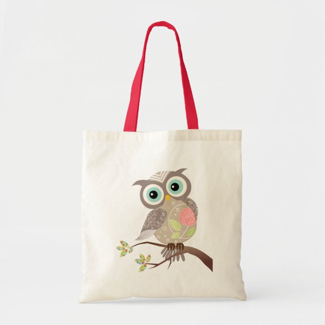 Cocking Head New Fancy Owl Tote Bag (Front)