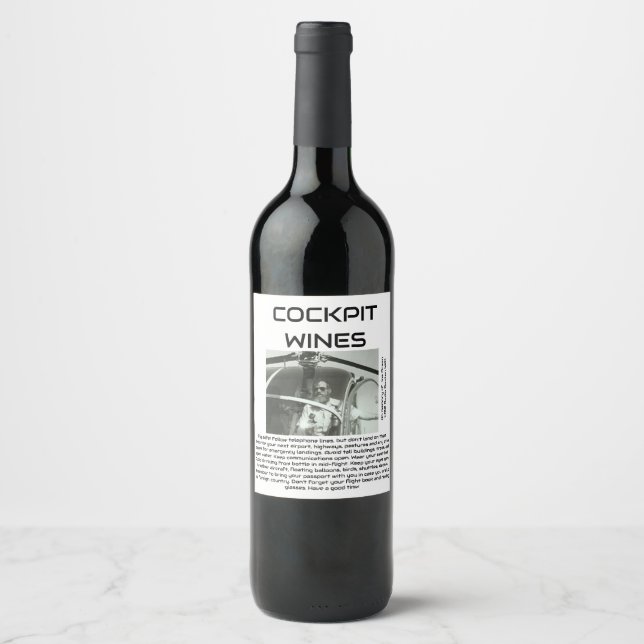 COCKPIT WINES IN MEMORIAM TO JOE GREEN WBZ RADIO  WINE LABEL (Front)